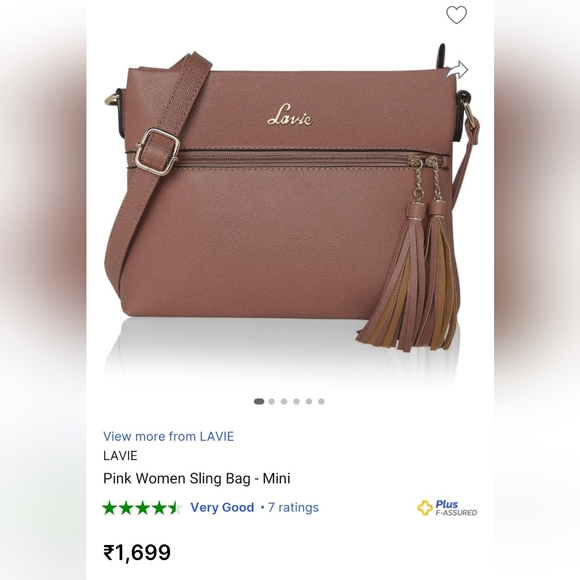 Mauve color lavie sling bag - Picture 12 of 12